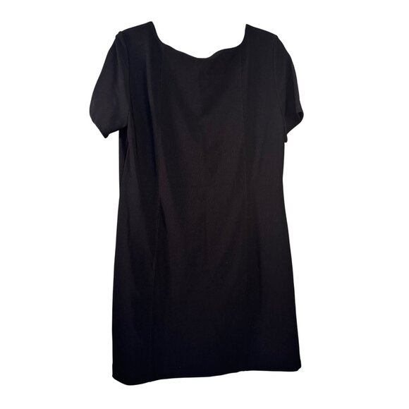 Boston Proper Size L Black Short Sleeve Scoop Neck Dress Nylon/Spandex Blend - Picture 3 of 6